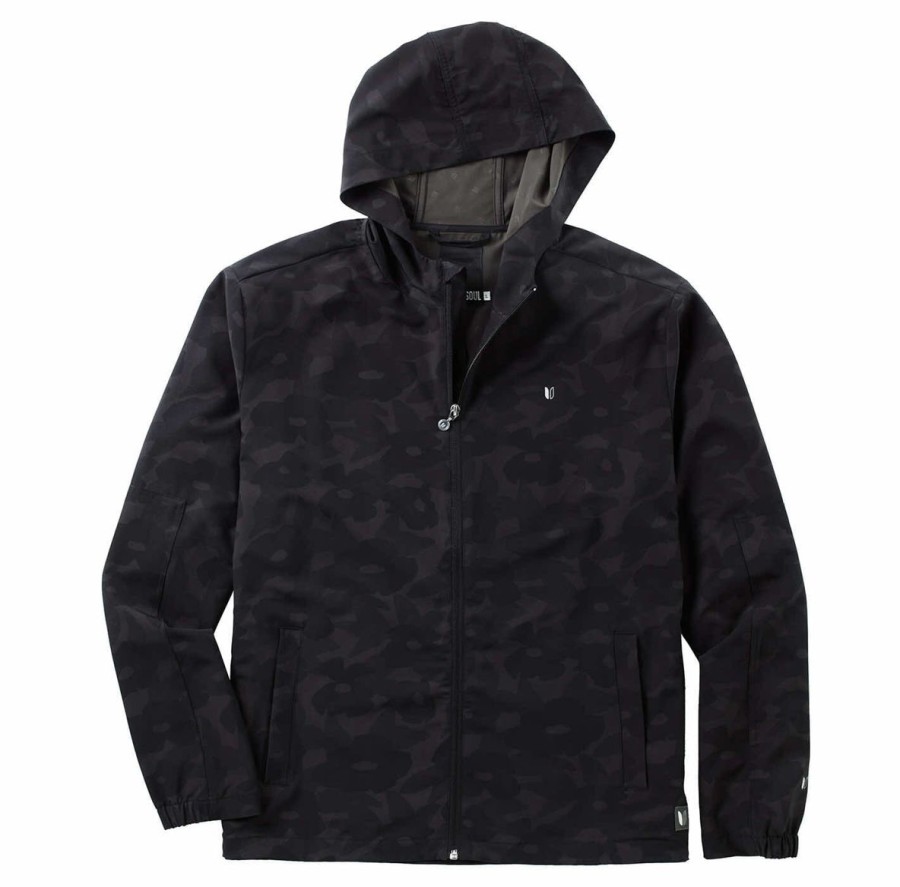 Men Linksoul Windbreakers | Printed Stormer Hooded Full-Zip Windbreaker