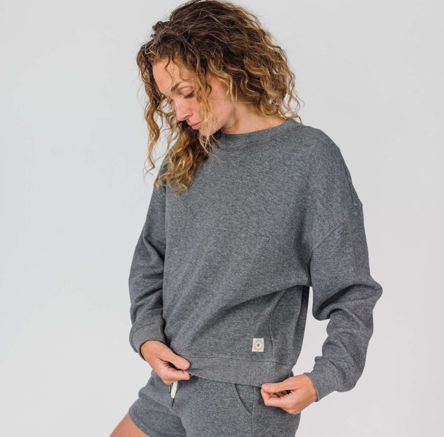 Women Linksoul | Women'S Double-Knit Crew Sweatshirt