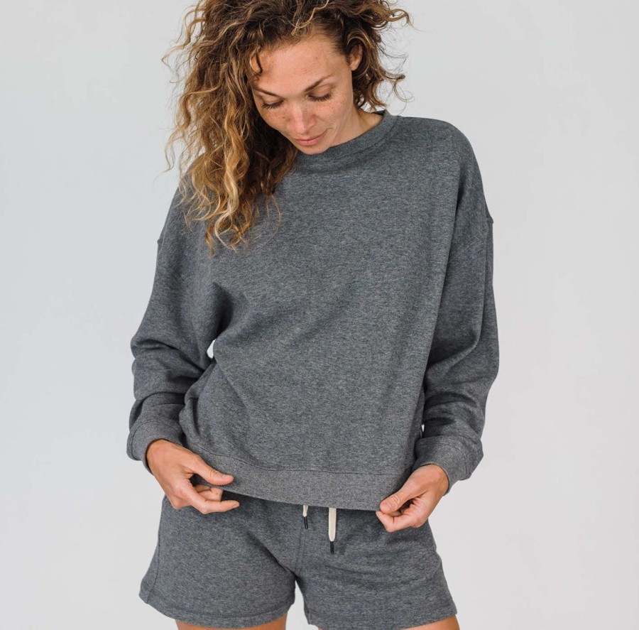 Women Linksoul | Women'S Double-Knit Crew Sweatshirt