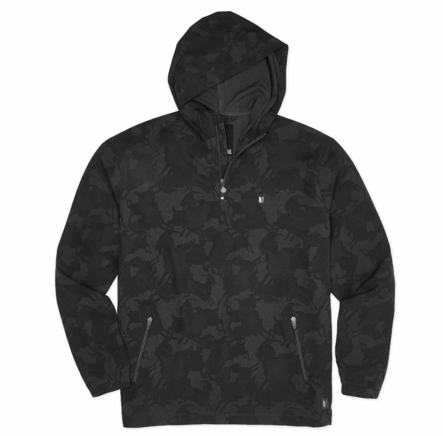 Men Linksoul Windbreakers | Printed Boardwalker Ac Hooded Quarter-Zip