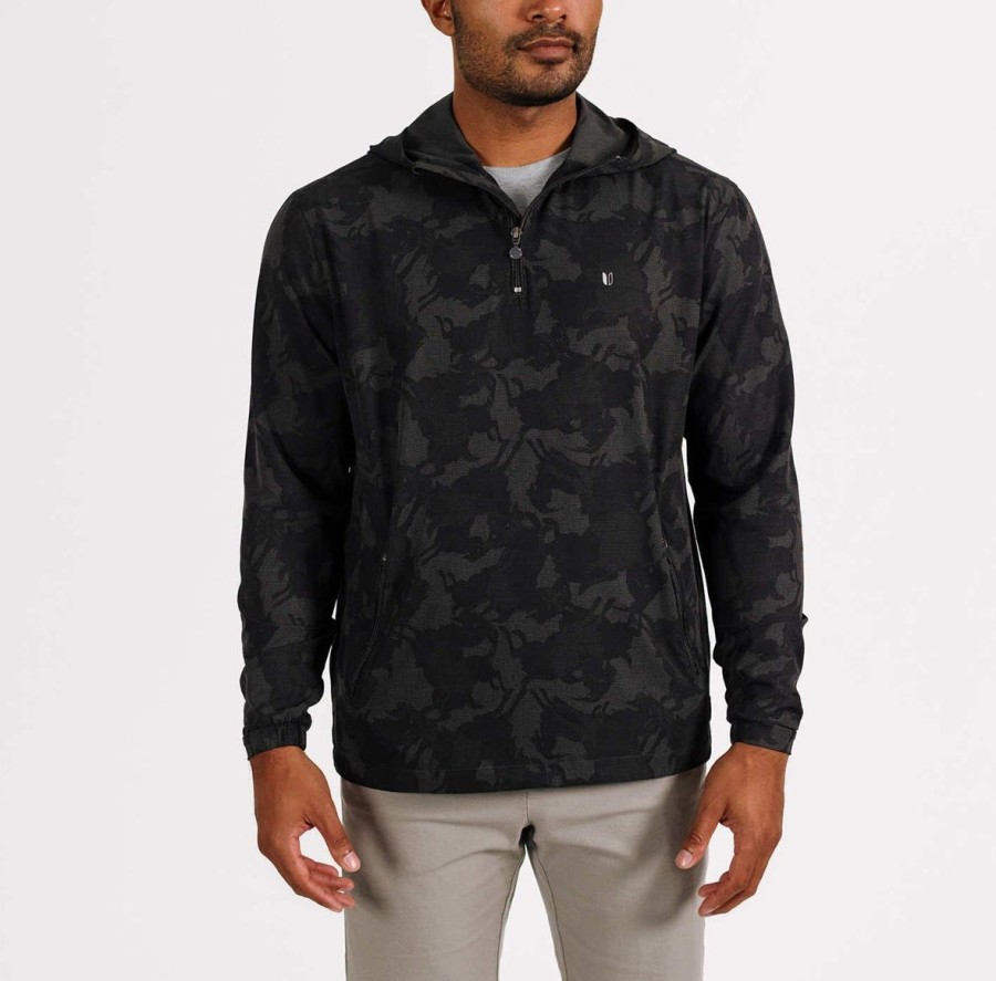 Men Linksoul Windbreakers | Printed Boardwalker Ac Hooded Quarter-Zip