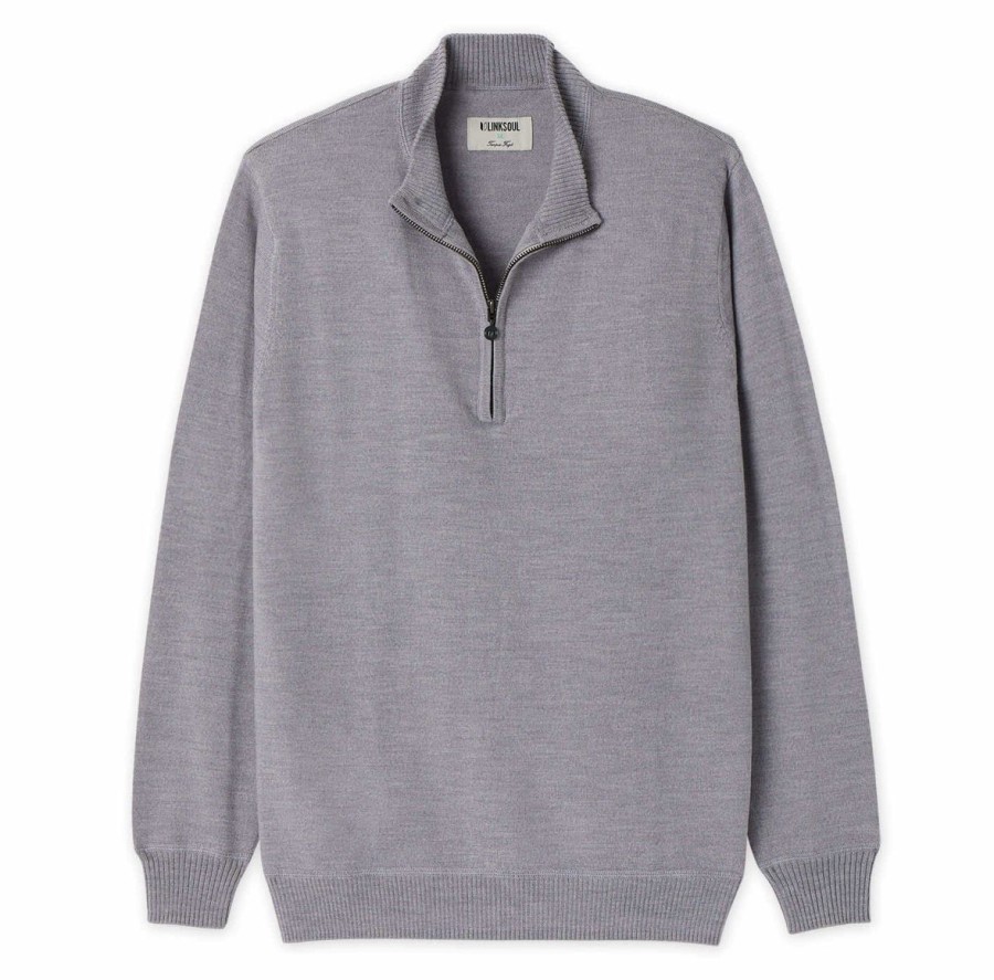 Men Linksoul Jackets & Zip Layers | Melbourne Easy-Care Merino Quarter-Zip